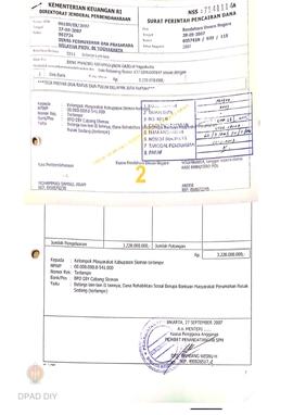Surat Perintah Pencairan Dana kepada Kelompok Masyarakat Kabupaten Sleman untuk Belanja Lain-lain...