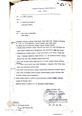 Pemeliharaan barang-barang inventaris Pemilu No. 323/130.1/X/1984 dari Pemerintah Kabupaten Kulon...