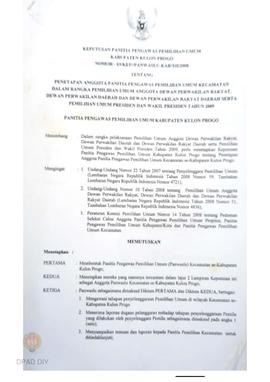 Panitia Pengawas Pemilihan Umum Kabupaten Sleman Keputusan Panitia Pengawas Pemilihan Umum Kabupa...
