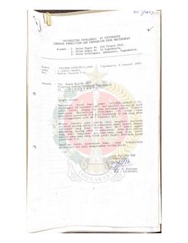 Surat dari Panitia KKN Universitas Proklamasi 45 Yogyakarta kepada Kepala BP-7 Provinsi Daerah Is...