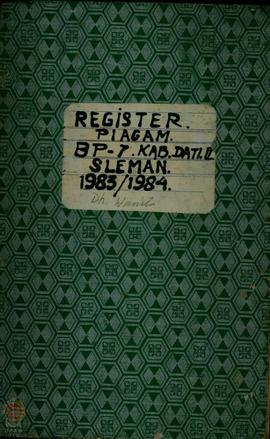 Buku Register Piagam BP-7 Kabupaten Dati II Sleman Tahun  1983/1984