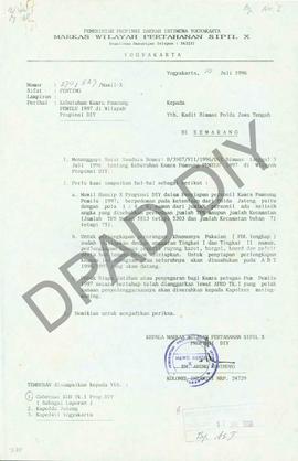 Surat dari Kepala Mawil X Propinsi DIY, RM. Aning Sunindyo kepada Kadit Bimas Polda Jateng tentan...