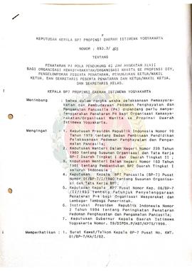 Keputusan Kepala BP-7 Provinsi Daerah Istimewa Yogyakarta Nomor 893.3/403 Tentang Penataran P-4 P...