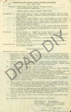 Surat Keputusan Kepala Daerah DIY No. 416/1973 tanggal 25 Oktober 1973 tentang Pembentukan Badan ...