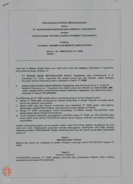 Perjanjian kontrak berlangganan antara PT. Sarana Insan Mudaselaras Branch Yogyakarta dengan KAD ...