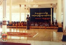 Sri  Sultan Hamengku Buwono X  memberikan sambutan pada acara syawalan di Bangsal Kepatihan