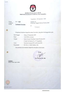 Petunjuk Operasional Kegiatan tahun 2008 Komisi Pemilhan Umum Propinsi DIY.