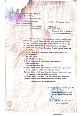 Surat dari Bupati Dati II Bantul No. 14753/ Pm.01/ 3699/ 78 tanggal 21 Pebruari 1979  kepada Cama...