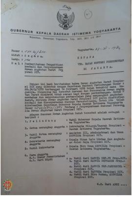 Surat dari Wakil Gubernur Daerah Istimewa Yogyakarta kepada Menteri Perhubungan, Nomor 551.21/211...