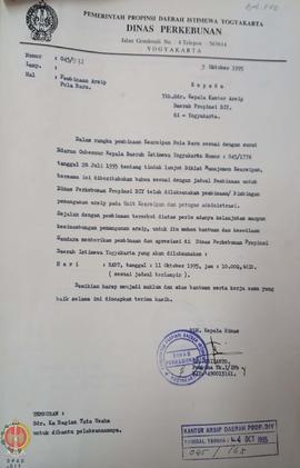 Surat dari Plh. Kepala Dinas Perkebunan Pemerintah Provinsi Daerah Istimewa Yogyakarta kepada Kep...