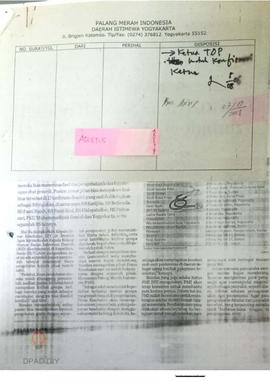 Potongan koran mengenai pasien rawat jalan korban gempa bebas pengobatan tanggal 5 Agustus 2006.
