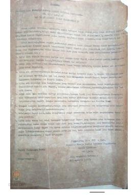 Petunjuk dari Jawatan Pradja DIY No. 13/D.P.46 tanggal 31 Juli 1946 tentang Tanah Negeri (VRIJ RI...