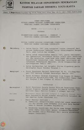 Surat Keputusan Kepala Kantor Wilayah Departemen Penerangan Daerah Istimewa Yogyakarta Nomor : 02...