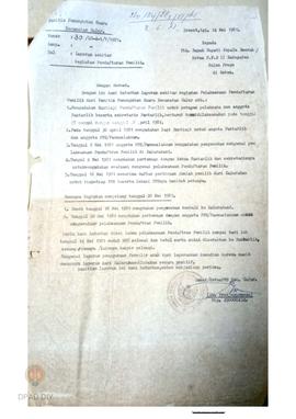 Laporan sekitar kegiatan pendaftaran pemilih No. 30/LC-4-1/V/1981