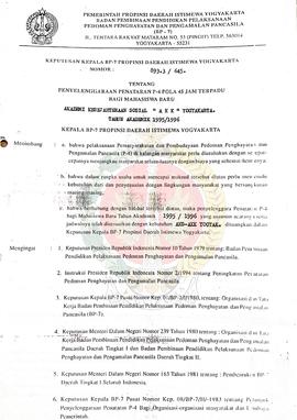 Keputusan Kepala BP-7 Provinsi Daerah Istimewa Yogyakarta Nomor : 893.3/645 Tentang Penyelenggara...