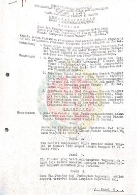 Surat Keputusan BP-7 Kabupaten Daerah Tingkat II Bantul Nomer : 23/KPTS/BP-7/BT/1983 tentang Nama...