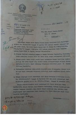 Surat dari Bappeda DIY kepada Bupati Sleman tentang permohonan dispensasi ijin mendirikan banguna...