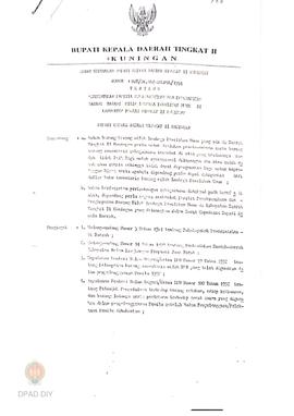 Surat keputusan Bupati Kepala daerah Tk II Kuningan tentang Pembentukan pantia penghapusan barang...