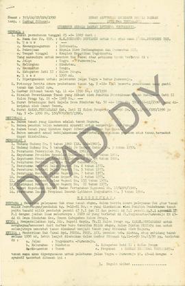 Surat Keputusan Gubernur Kepala  Daerah Istimewa Yogyakarta Nomor : 393/SK/HP/BPN/1990 tanggal 28...