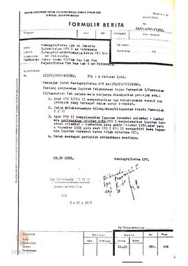 Surat kawat dari Mendagri /Ketua LPU No. 117/15/RDG/X/1982 tanggal 6 Oktober 1982 kepada Gubernur...
