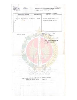 Surat Pengantar dari Kepala BP-7 Pemerintah Kabupaten Dati II Sleman kepada Kepala BP-7 Provinsi ...