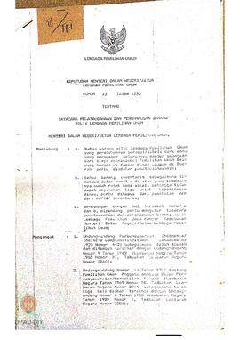 Keputusan Menteri Dalam Negeri atau Ketua Lembaga Pemilihan Umum Nomor 23 tahun 1993