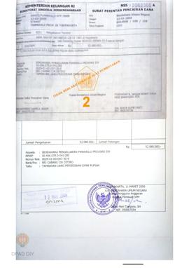Surat Perintah Membayar No 00001/Panwaslu/2009 tentang uang persediaan dana rupiah sebesar Rp 100...