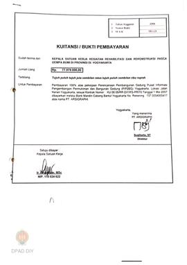 Kendali Kelengkapan Pengadaan Barang dan Jasa Rehab Rekons DIPA TA. 2007 dengan No.SPM 00337/XII/...