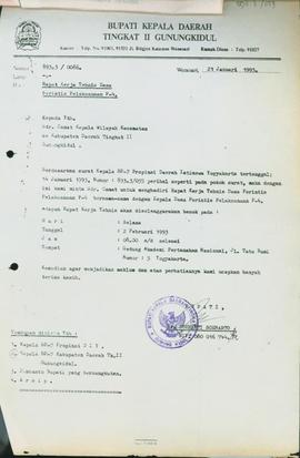 Berkas Pelaksanaan Penunjukan Desa/Kelurahan Perintis Pelaksanaan P-4 Tahun 1993