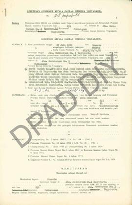 Surat Keputusan Gubernur Kepala DIY Nomor 818/Hak/KPTS/1982 tanggal 9 Agustus 1982 tentang Pember...
