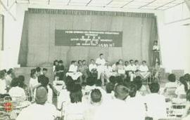 Kepala dinas sosial KRT. Darjokusumo memberikan sambutan pada acara pelatihan P.S.m di Kab. Gunun...