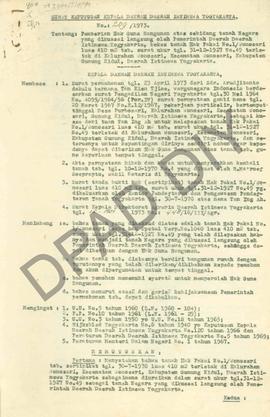 Surat keputusan Gubernur Kepala Daerah DIY, no. 209/1973 tanggal 28 Mei 1973 tentang pemberian Ha...
