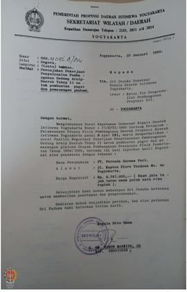 Penunjukan PT. Persada Sarana Puri untuk pekerjaan penyelesaian pembangunan Gedung Arsip Daerah T...