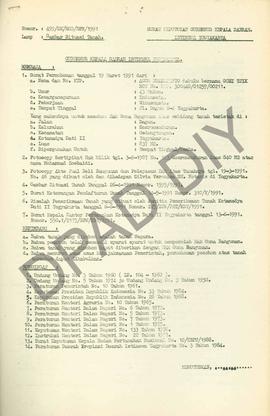 Surat Keputusan Gubernur Kepala  Daerah Istimewa Yogyakarta Nomor : 499/SK/HGB/BPN/1991 tanggal 2...
