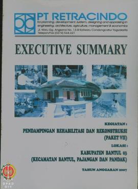 Executive Summary Kegiatan Pendampingan Rehabilitasi/Rekonstruksi (Paket VII), Lokasi Kabupaten B...