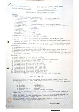 Surat Keputusan Gubernur Kepala Daerah DIY No. 96/SK/HGB/DA/1987 tanggal 21 Pebruari 1987 tentang...