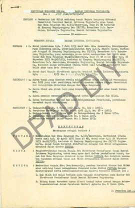 Surat Keputusan Kepala Daerah DIY, no. 265/HAK/KPTS/1980 tanggal 1 Agustus 1980 tentang pemberian...