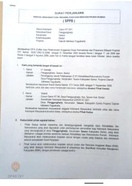Surat Perjanjian Penyaluran Bantuan Rehabilitasi dan Rekonstruksi Rumah (SPPB),  Nama Kelompok Ga...