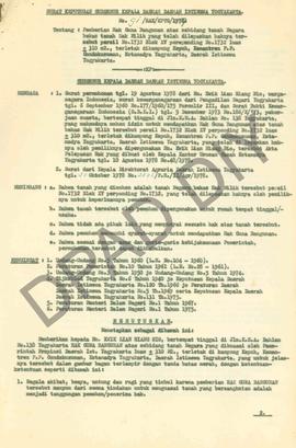 Surat keputusan Gubernur Kepala Daerah DIY, no. 91/HAK/KPTS/ 1979 tanggal 28 Desember 1979 tentan...
