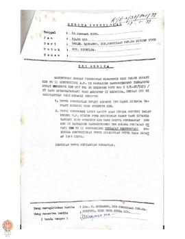 Surat dari Drs. Sumarno Dirjen PUOD kepada SEKWILDA tentang berita interlokal mengenai pengusulan...