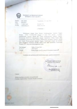 Surat undangan dari asisten Tata Praja kepada Kepala Bakeslinmas untuk rapat koordinasi Pemerinta...