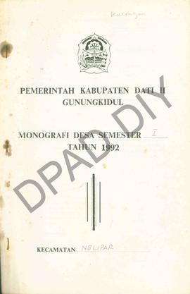 Data monografi Desa/Kelurahan Katongan Kecamatan Nglipar Kabupaten  Gunungkidul bulan Juni 1992.