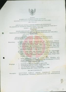 Keputusan Kepala BP-7 Nomor: KEP-86A/BP-7/IV/1996 tentang Penyelenggaraan Lomba Pemasyarakatan da...