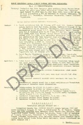 Surat keputusan Gubernur Kepala Daerah DIY, no. 59/HAK/KPTS/1979 tanggal  7 Juni 1979 tentang pem...