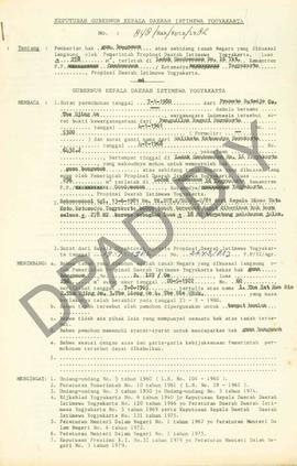 Surat Keputusan Gubernur Kepala DIY, No. 848/Hak/Kpts/1982 tanggal        2 September 1982 tentan...