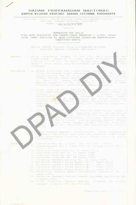 Surat Keputusan Kepala   Kantor Wilayah BPN Provinsiinsi DIY                    No : 064/SK/HM/BP...