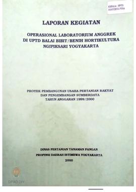 Laporan Kegiatan Operasional Laboratorium Anggrek di UPTD Balai Bibit/Benih Holtikultura Ngipiksa...