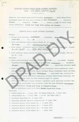 Surat Keputusan Gubernur Kepala DIY No. 66/Id2/KPTS/1986 tentang pemberian ijin untuk mengalihkan...