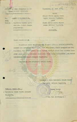 Pencabutan surat usulan Sdr, C. Pardi untuk bebas dan sekaligus penggantinya pada Sekretariatan D...