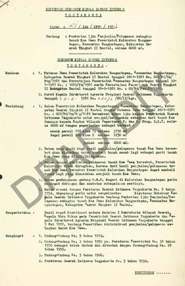 Surat Keputusan Gubernur Kepala Daerah Istimewa Yogyakarta           Nomor: 21/ldz/KPTS/1982 tent...